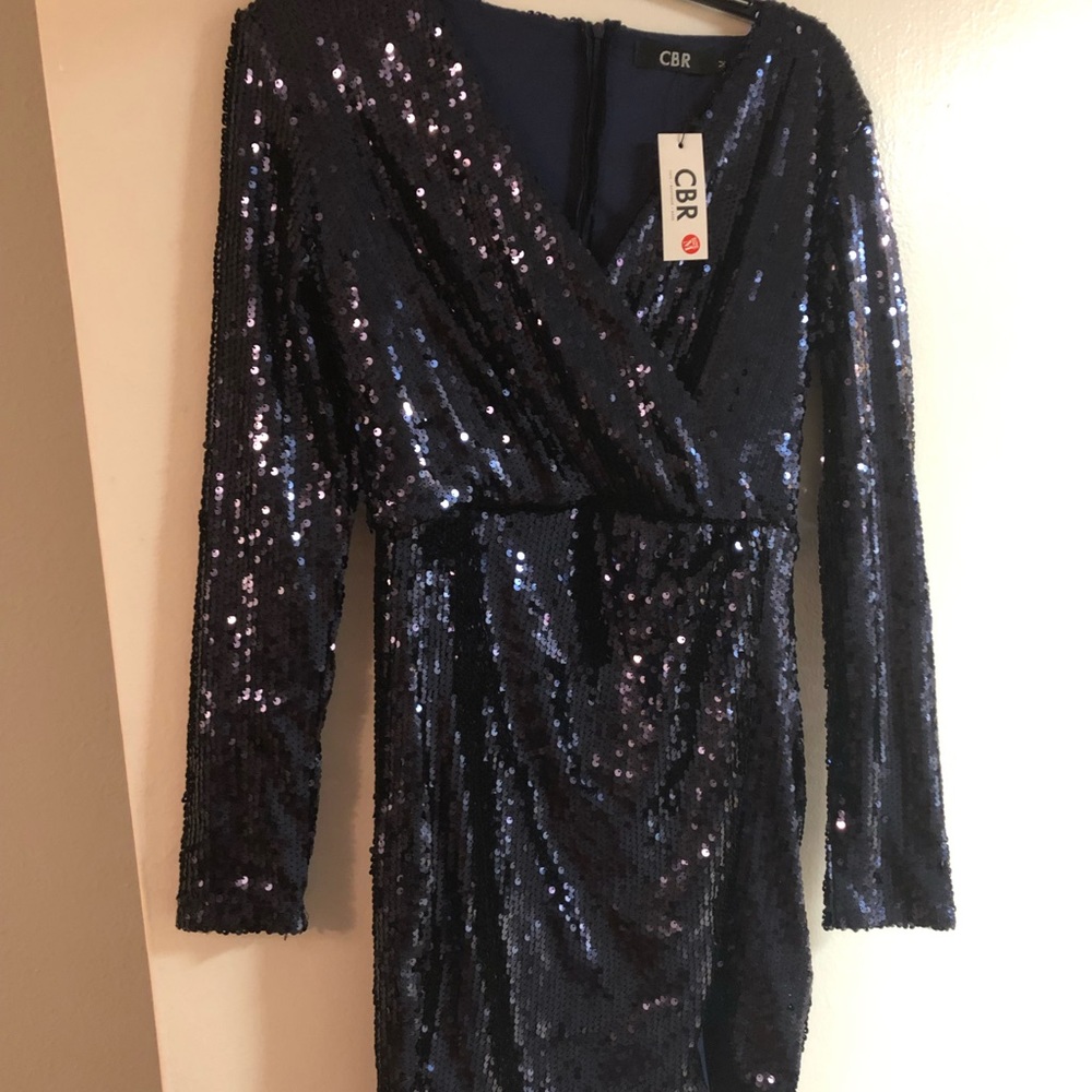 Blue sequin dress
